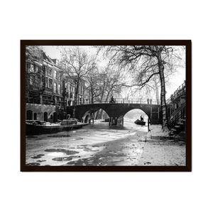 Weesbrug in de winter | Utrecht | ca. 1950 — ingelijste poster