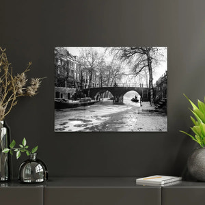 Weesbrug in de winter | Utrecht | ca. 1950 — aan de muur