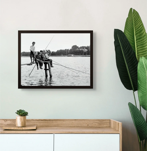 Historische foto poster van Jacob Olie: Vissen aan de Amstel, Amsterdam (1896)