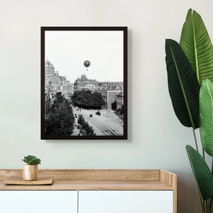 Historische foto poster van Jacob Olie: Ballonvaart bij het Paleis voor Volksvlijt, Amsterdam (1893)