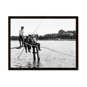 Historische foto poster van Jacob Olie: Vissen aan de Amstel, Amsterdam (1896)