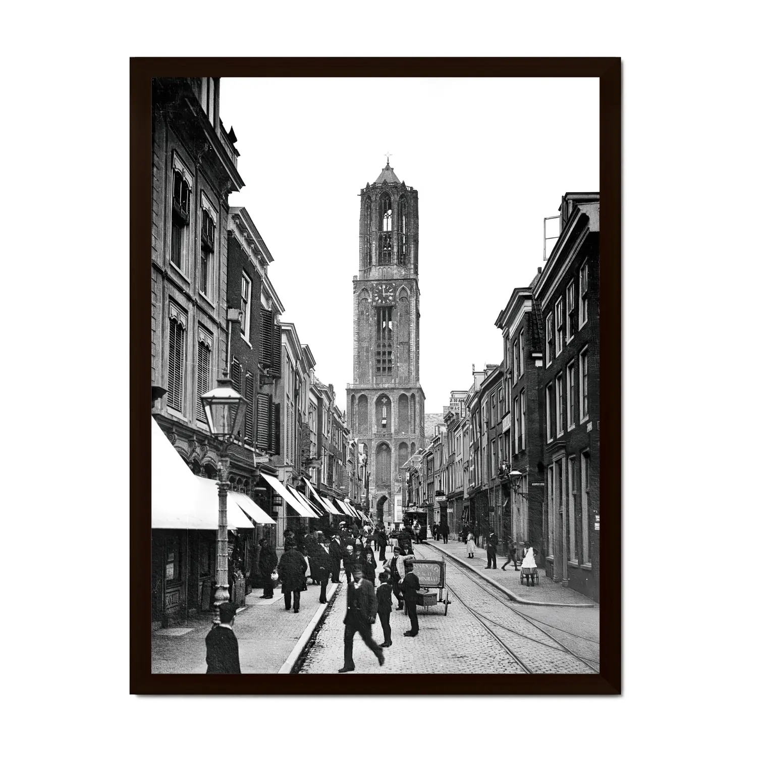 Historische foto poster: Drukte in de zadelstraat, Utrecht (1896)