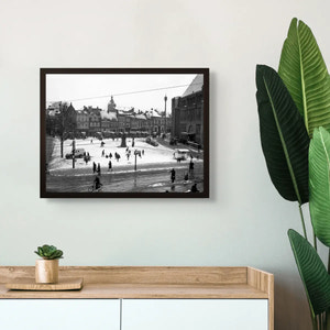 De Neude in de sneeuw | Utrecht | ca. 1930 — ingelijste poster aan de muur
