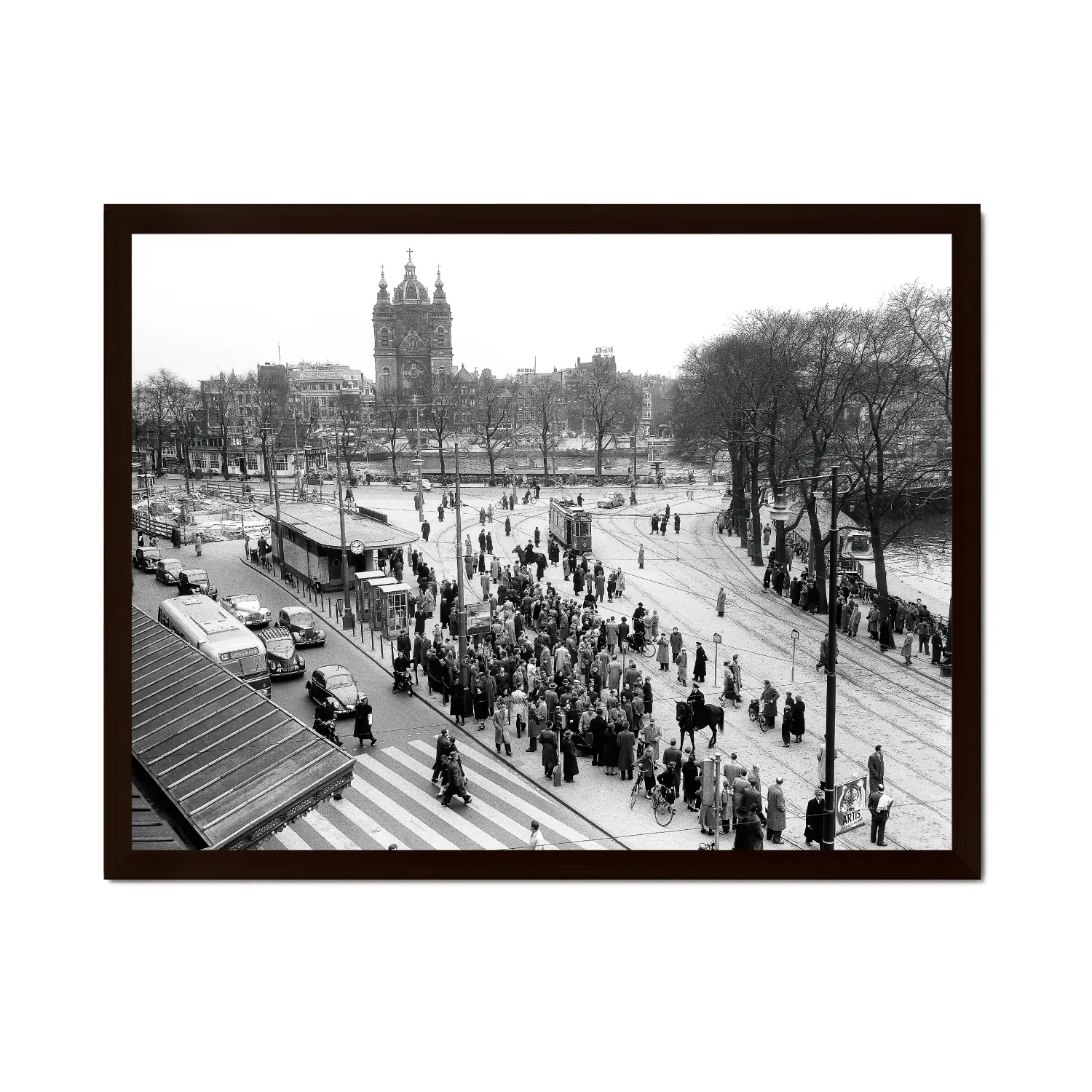 Historische foto poster: Drukte op Centraal Station, Amsterdam (1955)