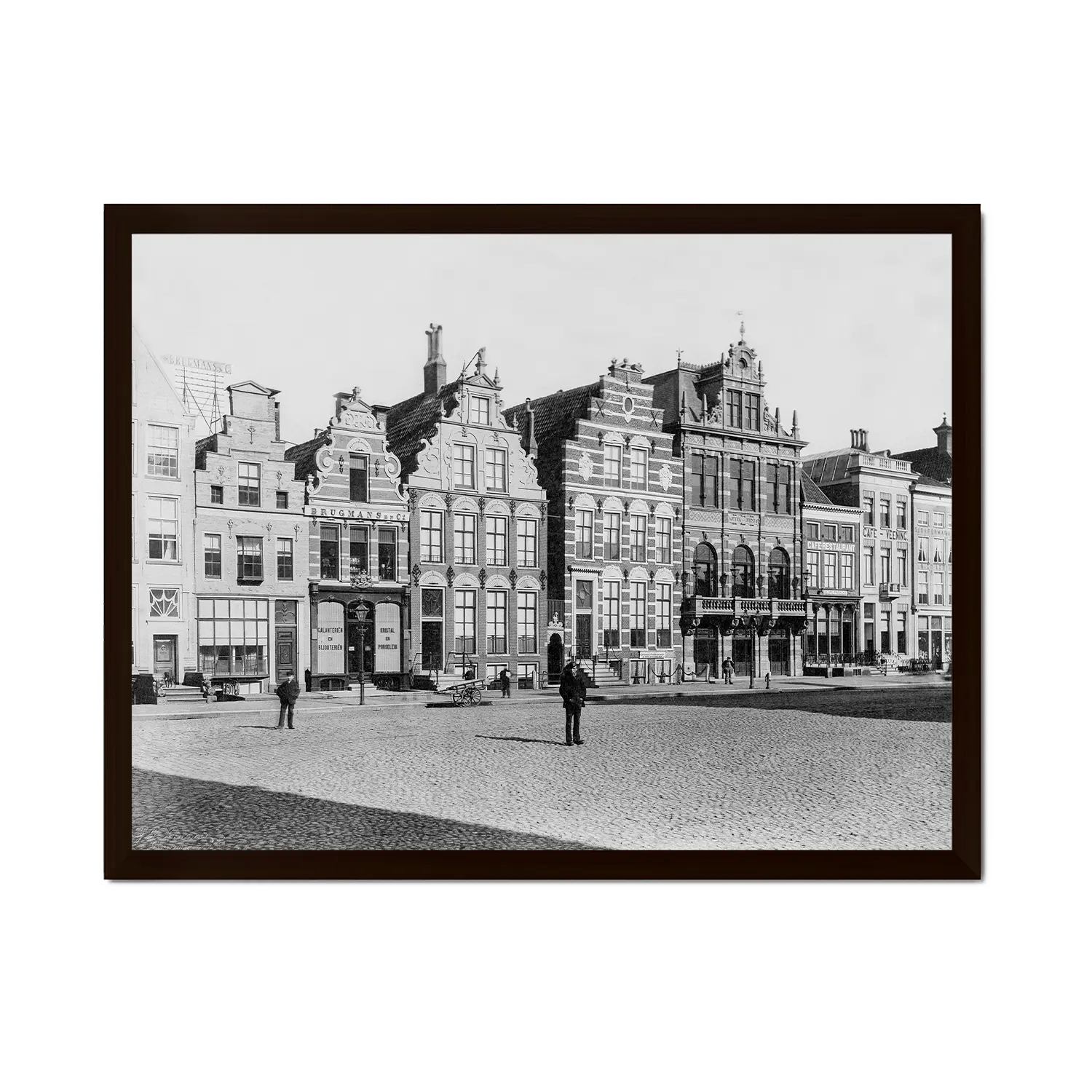 Gevels aan de Grote Markt | Groningen | ca. 1890 — ingelijste poster