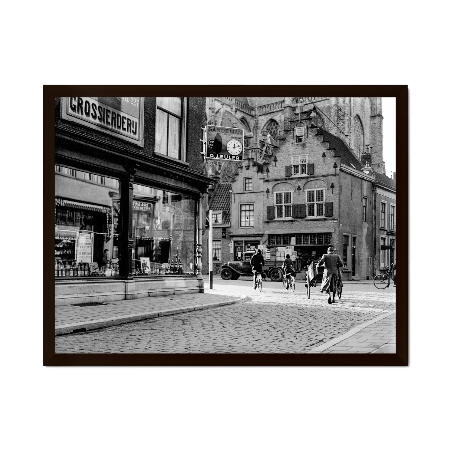 Historische foto poster: Op de hoek van de Grote markt, Breda (1937)