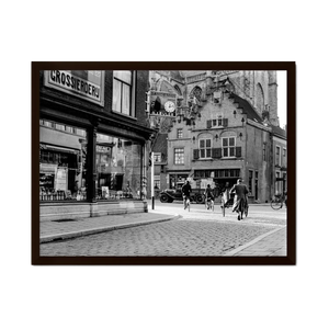 Historische foto poster: Op de hoek van de Grote markt, Breda (1937)