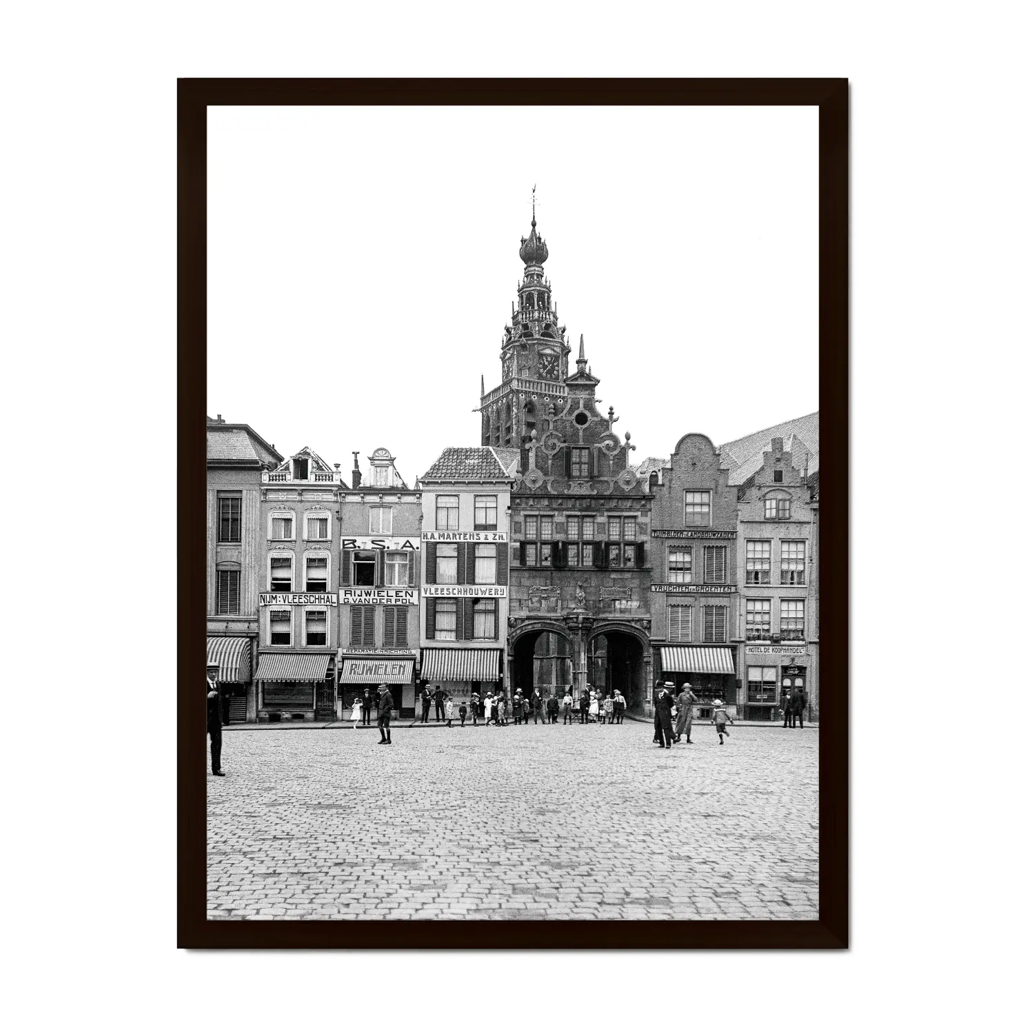 Historische foto poster: Op de grote markt, Nijmegen (1910)