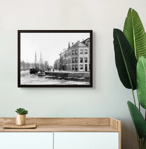 Noorderhaven in de winter | Groningen | ca. 1906 — ingelijste poster aan de muur