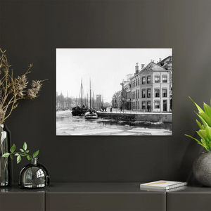 Noorderhaven in de winter | Groningen | ca. 1906 — aan de muur