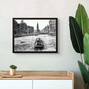 Historische foto poster: Ijs op de binnenamstel, Amsterdam (1955)