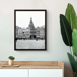 Historische foto poster: Op de grote markt, Nijmegen (1910)