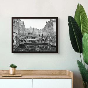 Historische foto poster: Renovatie aan de Maartensbrug, Utrecht (1906)