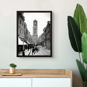 Historische foto poster: Drukte in de zadelstraat, Utrecht (1896)