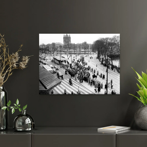 Historische foto poster: Drukte op Centraal Station, Amsterdam (1955)
