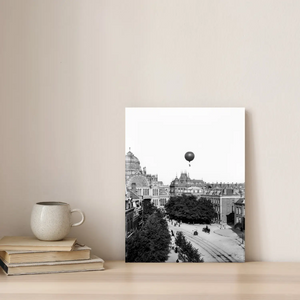 Historische foto poster van Jacob Olie: Ballonvaart bij het Paleis voor Volksvlijt, Amsterdam (1893)