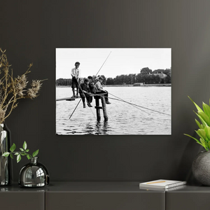 Historische foto poster van Jacob Olie: Vissen aan de Amstel, Amsterdam (1896)