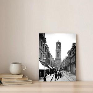Historische foto poster: Drukte in de zadelstraat, Utrecht (1896)