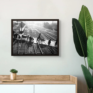 Spoorwegovergang Vleutenseweg | Utrecht | 1930 — ingelijste poster aan de muur