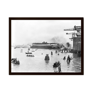 Tewaterlating van de Nieuw Amsterdam | Rotterdam | 1937 — ingelijste poster