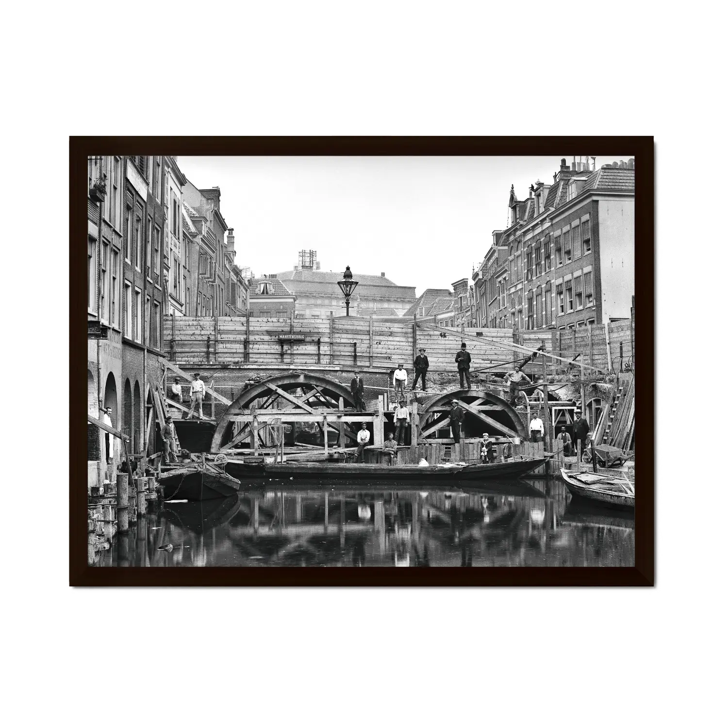 Historische foto poster: Renovatie aan de Maartensbrug, Utrecht (1906)