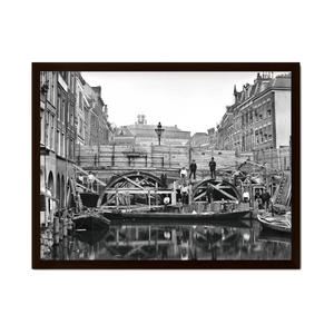Historische foto poster: Renovatie aan de Maartensbrug, Utrecht (1906)