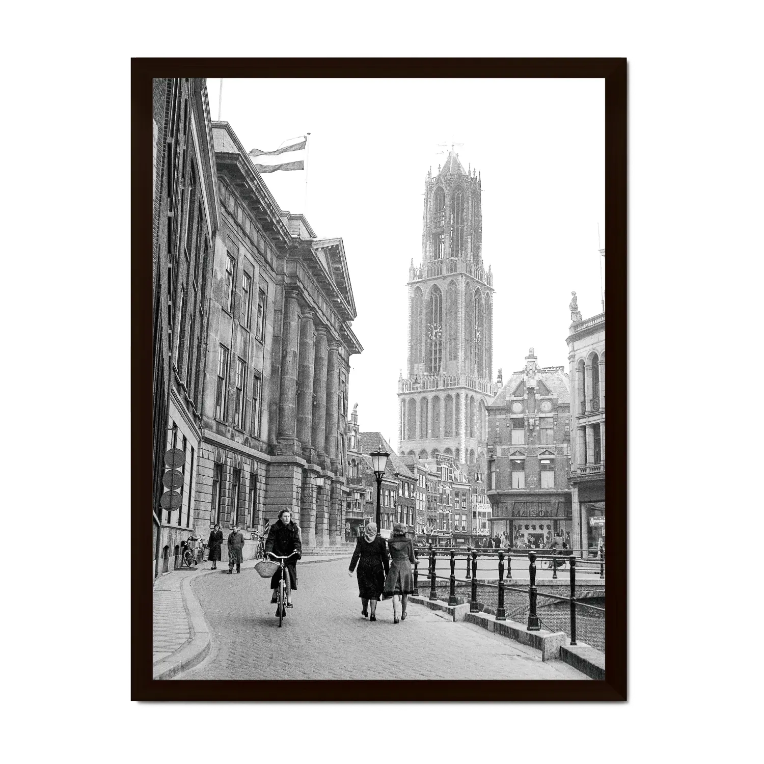 Historische foto poster: Op de Oudegracht, Utrecht (1954)